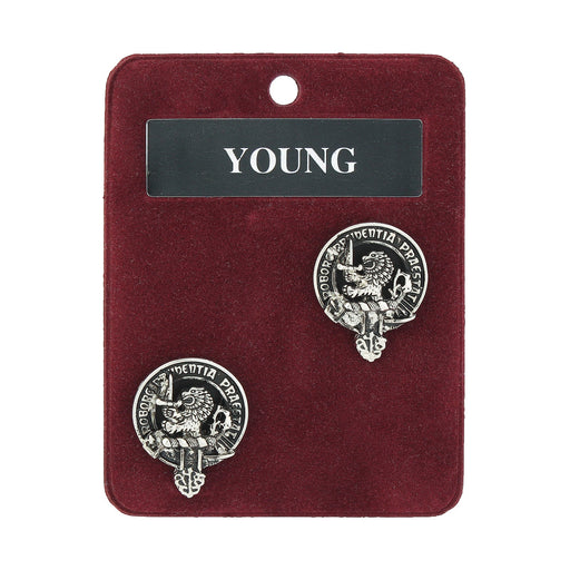 Art Pewter Cufflinks Young - Heritage Of Scotland - YOUNG