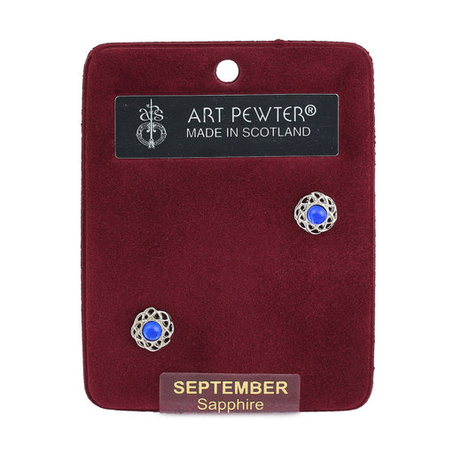 Art Pewter Earrings September - Heritage Of Scotland - SEPTEMBER (SAPPHIRE)