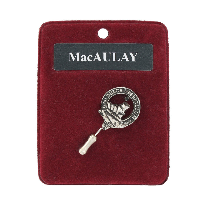 Art Pewter Lapel Pin Macaulay - Heritage Of Scotland - MACAULAY