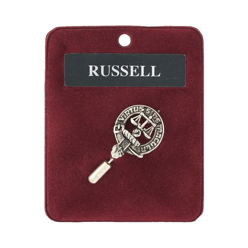 Art Pewter Lapel Pin Russell - Heritage Of Scotland - RUSSELL