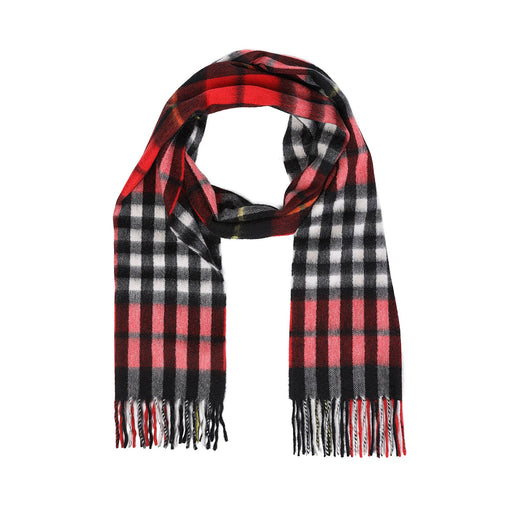 Balmoral 100% Cashmere Woven Scarf Red/Check - Heritage Of Scotland - RED/CHECK