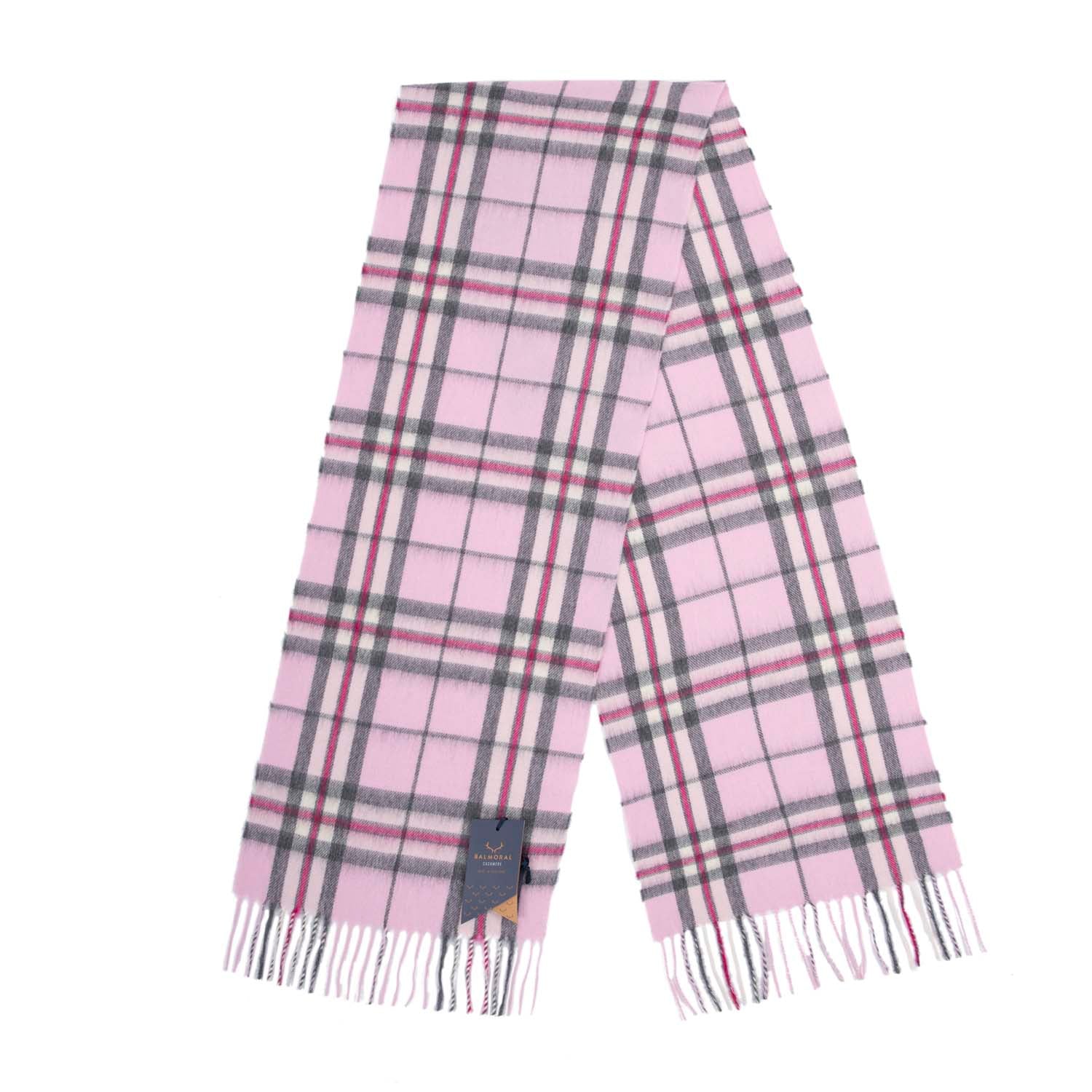 Balmoral 100% Cashmere Woven Scarf Thomson Pink - Heritage Of Scotland - THOMSON PINK