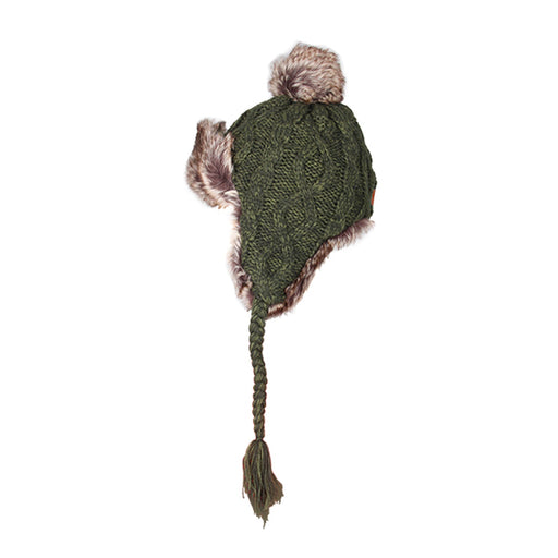 Cable Trapper Hat - Heritage Of Scotland - DARK GREEN