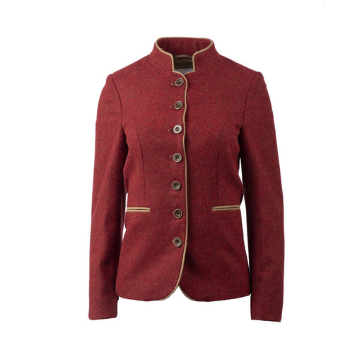 Carlotta Ladies Pure New Wool Jacket Marle Red - Heritage Of Scotland - Marle Red