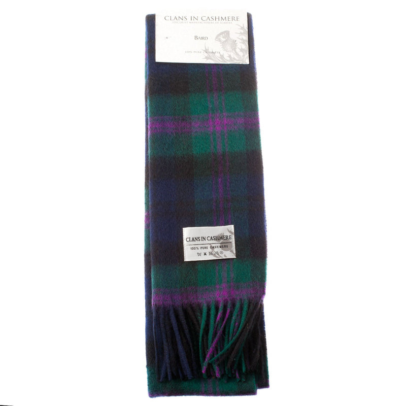 Cashmere Scottish Tartan Clan Scarf Baird - Heritage Of Scotland - BAIRD