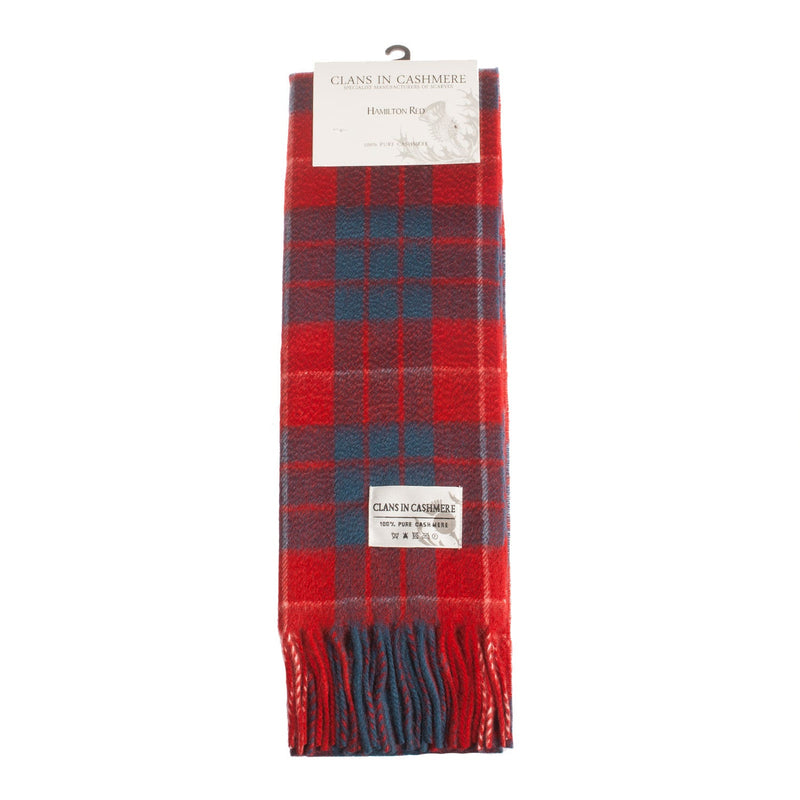 Cashmere Scottish Tartan Clan Scarf Hamilton Red - Heritage Of Scotland - HAMILTON RED