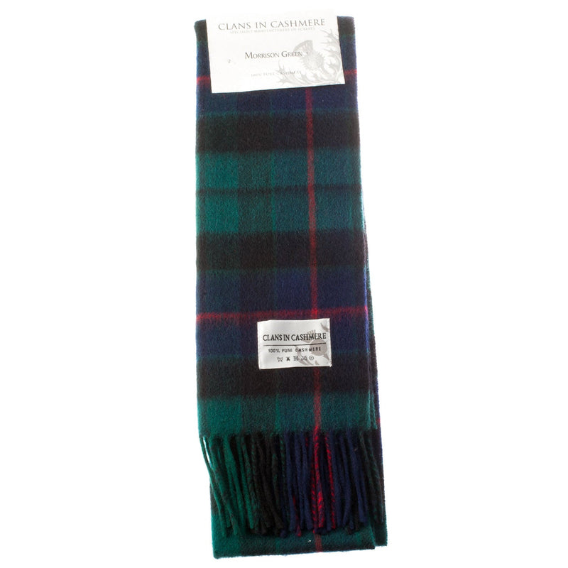 Cashmere Scottish Tartan Clan Scarf Morrison Green - Heritage Of Scotland - MORRISON GREEN
