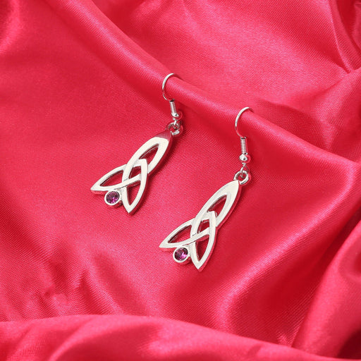 Celtic Fuchsia Earrings Dark Amethyst - Heritage Of Scotland - DARK AMETHYST