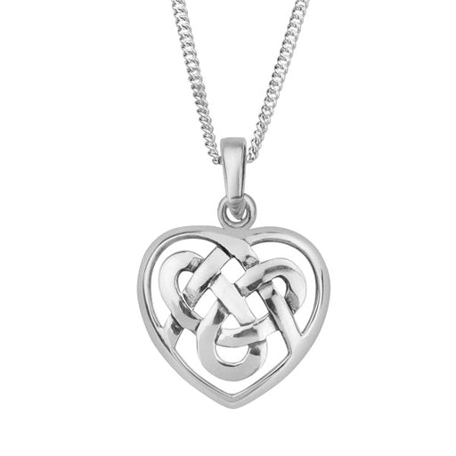 Celtic Knot Silver Heart Pendant 'Dee' - Heritage Of Scotland - NA