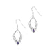 Celtic Silver Oval Drop Earrings With Amethyst Colour Stone - Heritage Of Scotland - N/A