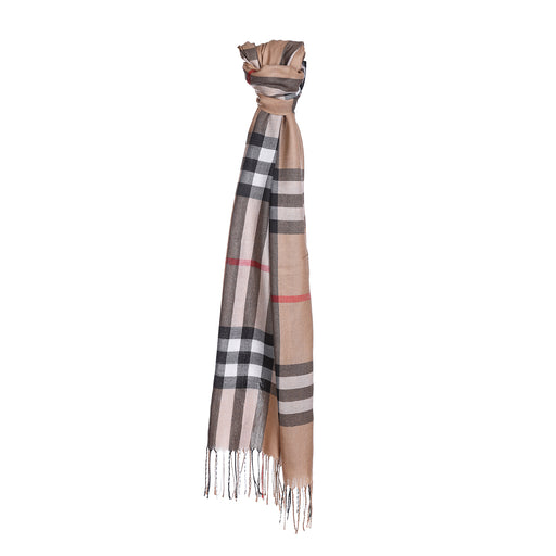 Checke Scarf Dark Brown - Heritage Of Scotland - DARK BROWN