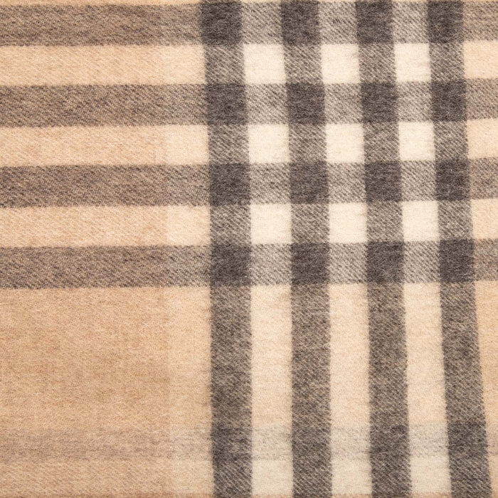 Chequer Cashmere Blend Blanket Natural - Heritage Of Scotland - NATURAL