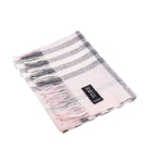 Chequer Tartan 90/10 Cashmere Scarf Bar Chalk - Heritage Of Scotland - CHALK