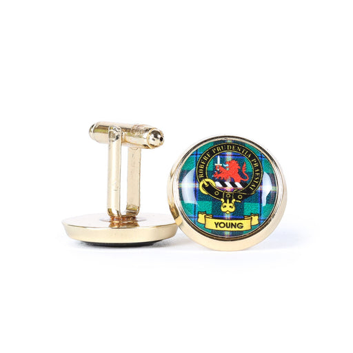 Clan Crested Cufflinks Young - Heritage Of Scotland - YOUNG