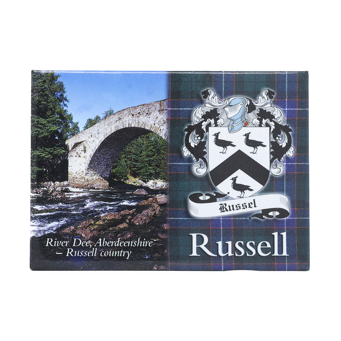 Clan/Family Scenic Magnet Russell S - Heritage Of Scotland - RUSSELL S