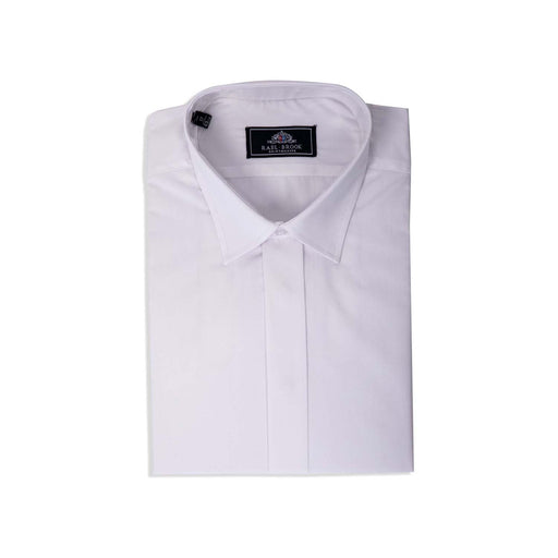 Classic Plain Shirt Flyfront Dual Button - Heritage Of Scotland - WHITE