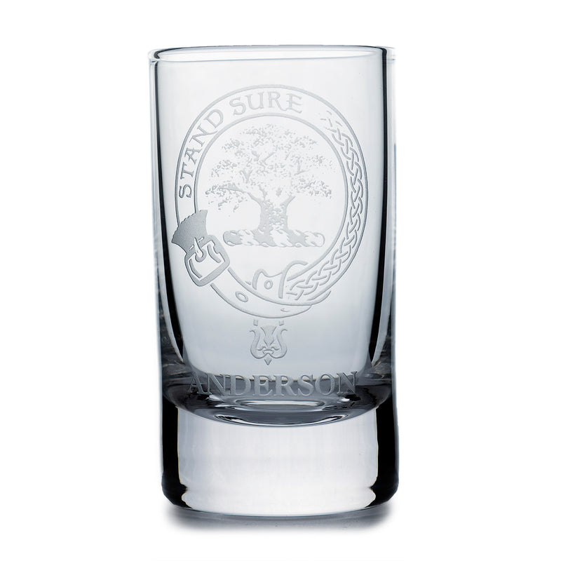 Collins Crystal Clan Shot Glass Anderson - Heritage Of Scotland - ANDERSON
