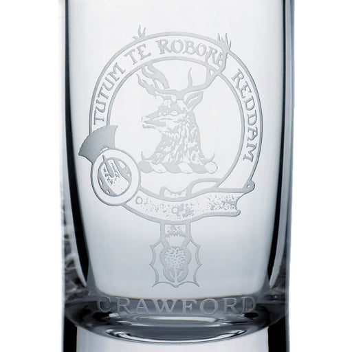 Collins Crystal Clan Shot Glass Crawford - Heritage Of Scotland - CRAWFORD
