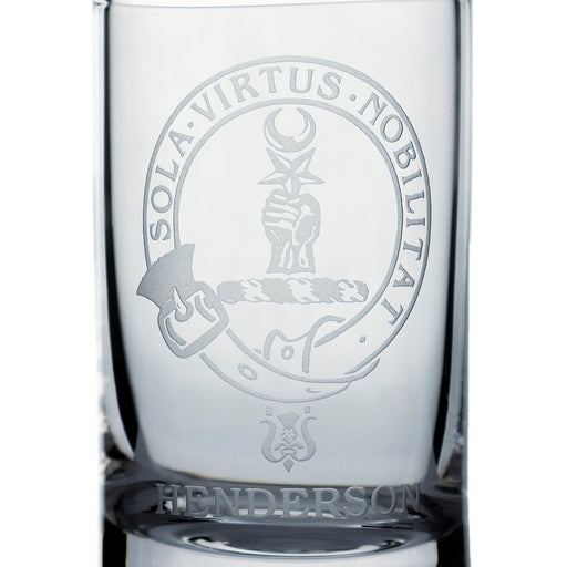 Collins Crystal Clan Shot Glass Henderson - Heritage Of Scotland - HENDERSON