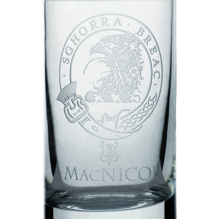 Collins Crystal Clan Shot Glass Macnicol - Heritage Of Scotland - MACNICOL