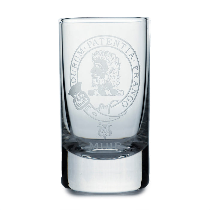 Collins Crystal Clan Shot Glass Muir - Heritage Of Scotland - MUIR