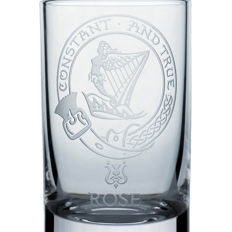 Collins Crystal Clan Shot Glass Rose - Heritage Of Scotland - ROSE