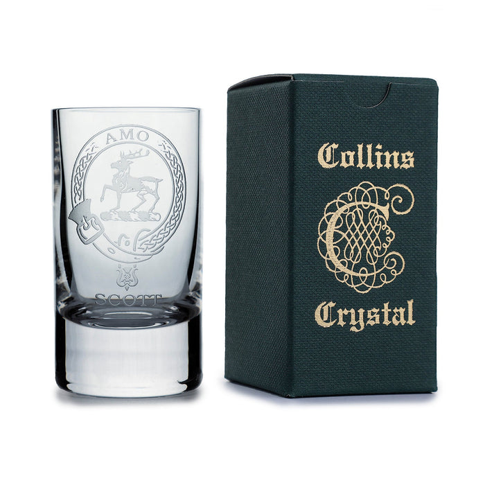 Collins Crystal Clan Shot Glass Scott - Heritage Of Scotland - SCOTT