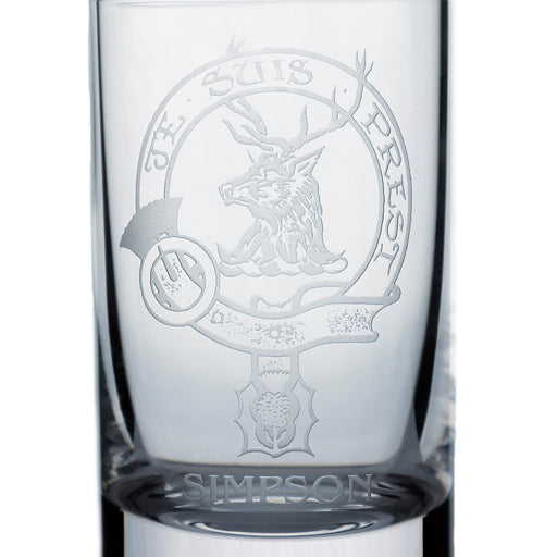 Collins Crystal Clan Shot Glass Simpson - Heritage Of Scotland - SIMPSON