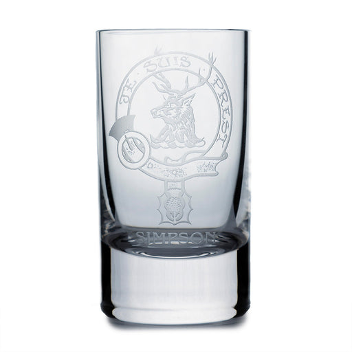 Collins Crystal Clan Shot Glass Simpson - Heritage Of Scotland - SIMPSON