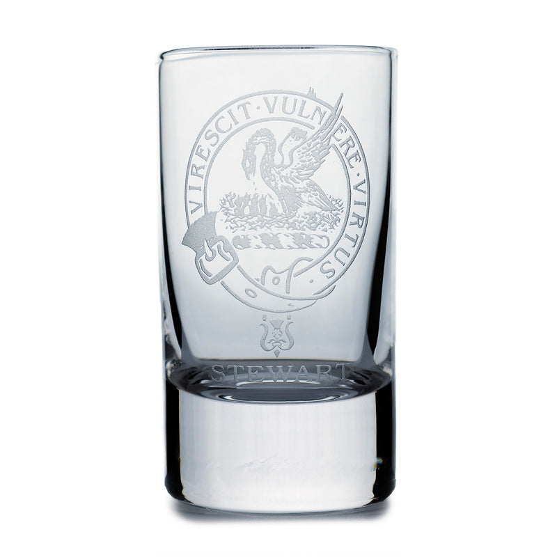 Collins Crystal Clan Shot Glass Stewart - Heritage Of Scotland - STEWART