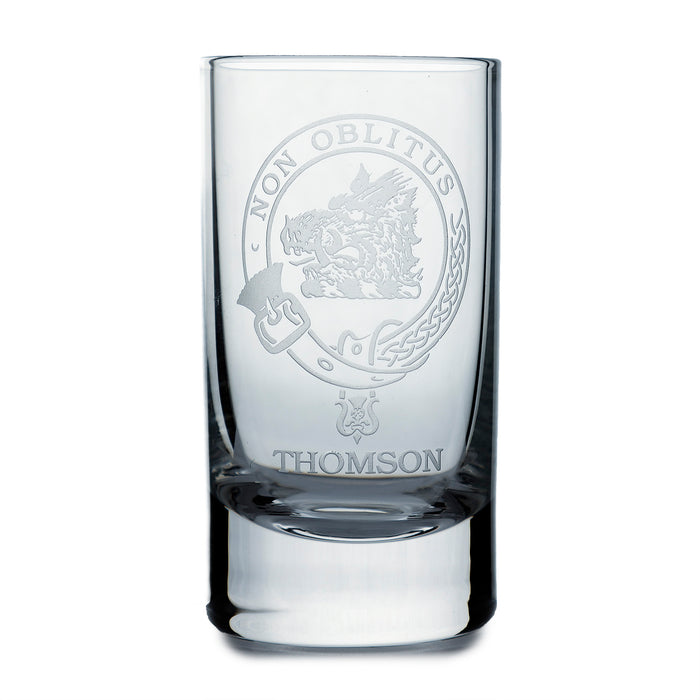 Collins Crystal Clan Shot Glass Thomson - Heritage Of Scotland - THOMSON