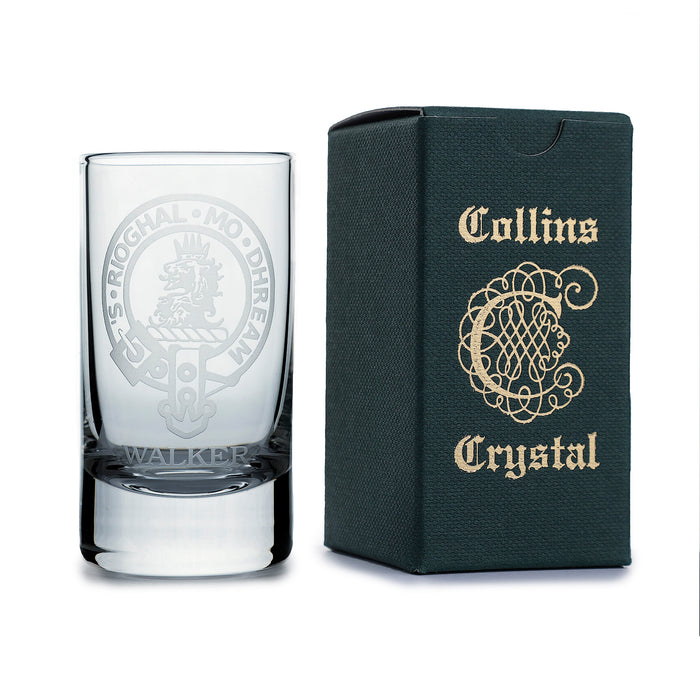 Collins Crystal Clan Shot Glass Walker - Heritage Of Scotland - WALKER