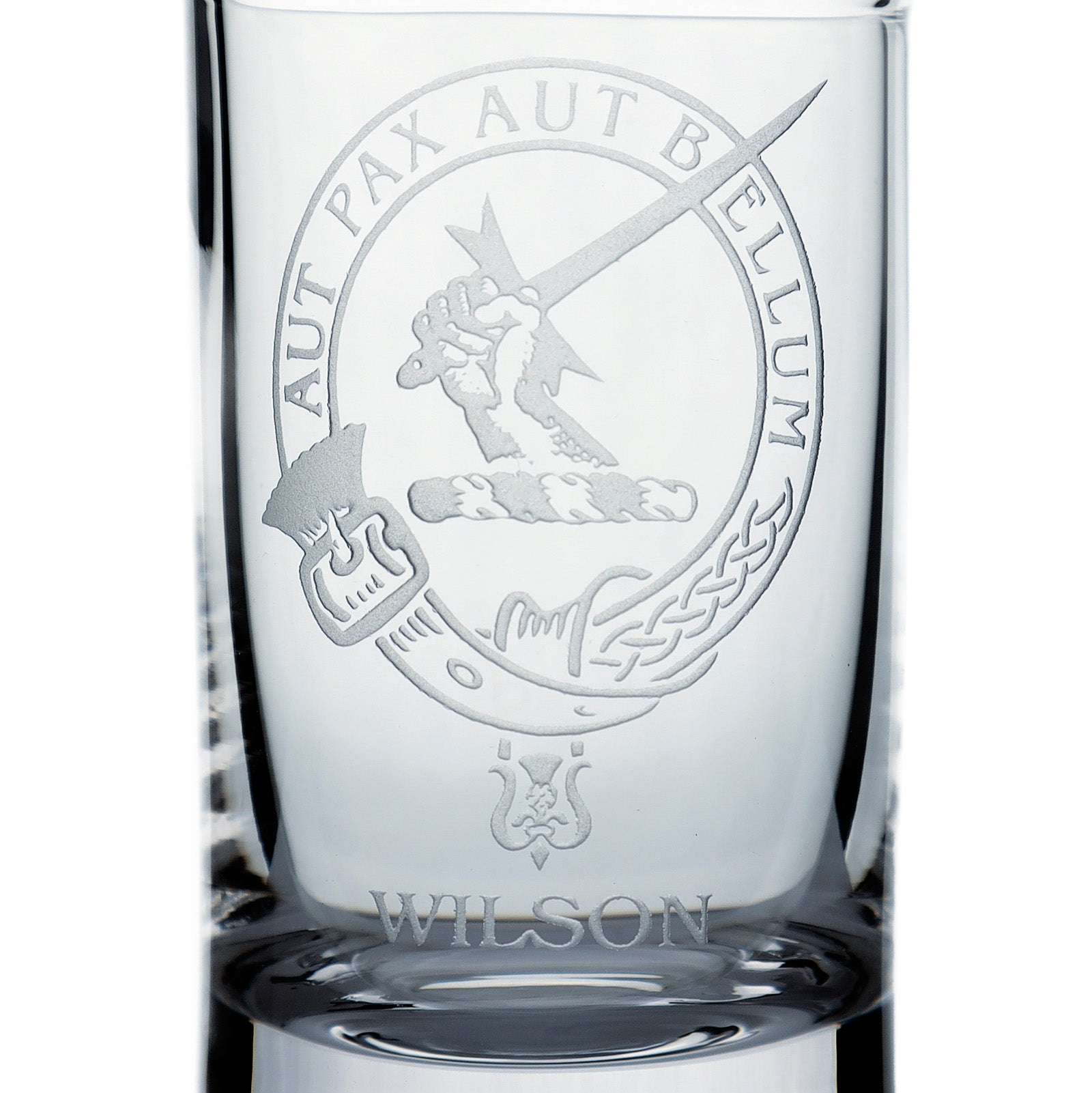 Collins Crystal Clan Shot Glass Wilson - Heritage Of Scotland - WILSON
