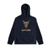 Colourful Highland Cow Embroidered Hood - Heritage Of Scotland - NAVY