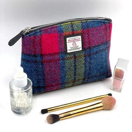 Cosmetic Bag Blue/Pink Check - Heritage Of Scotland - BLUE/PINK CHECK