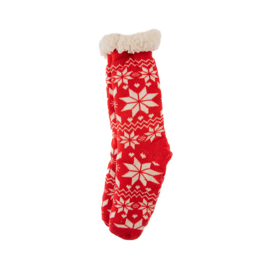 Cozy Christmas Slipper Sock Red - Heritage Of Scotland - RED