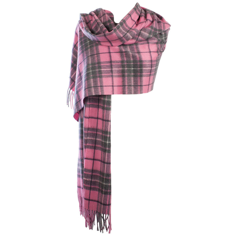 Dunedin Cashmere Stole Gresham/Pink-Derby - Heritage Of Scotland - GRESHAM/PINK-DERBY