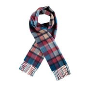 Edinburgh 100% Lambswool Scarf Artillery Check Ashley Blue/Pink - Heritage Of Scotland - ARTILLERY CHECK ASHLEY BLUE/PINK