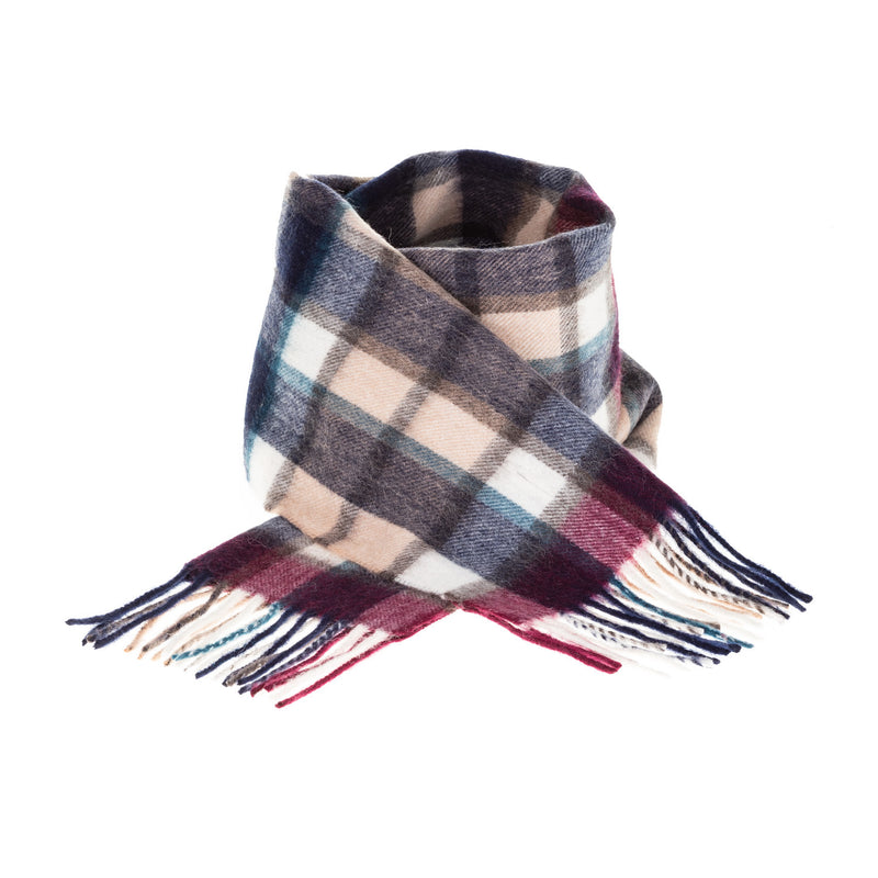 Edinburgh 100% Lambswool Scarf Artillery Check Navy/Camo - Heritage Of Scotland - ARTILLERY CHECK NAVY/CAMO