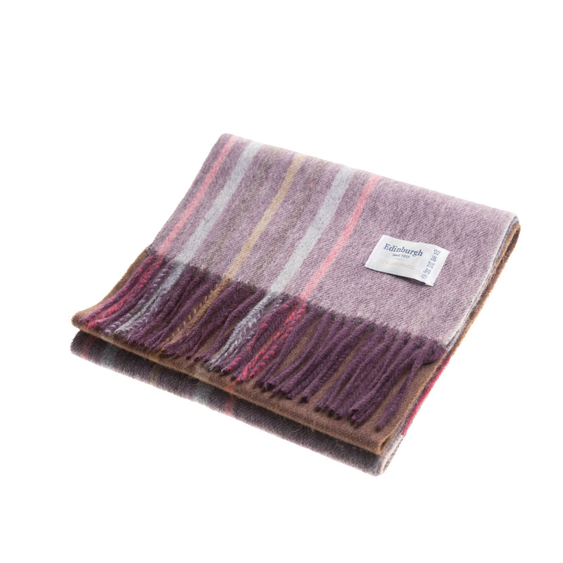 Edinburgh 100% Lambswool Scarf Barcode Check - Wineberry - Heritage Of Scotland - BARCODE CHECK - WINEBERRY