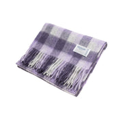 Edinburgh 100% Lambswool Scarf Big Check 27570 Purple/Oyster - Heritage Of Scotland - BIG CHECK 27570 PURPLE/OYSTER