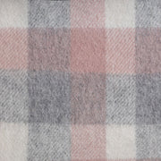 Edinburgh 100% Lambswool Scarf Big Check 27587 Muted White/Pink - Heritage Of Scotland - BIG CHECK 27587 MUTED WHITE/PINK