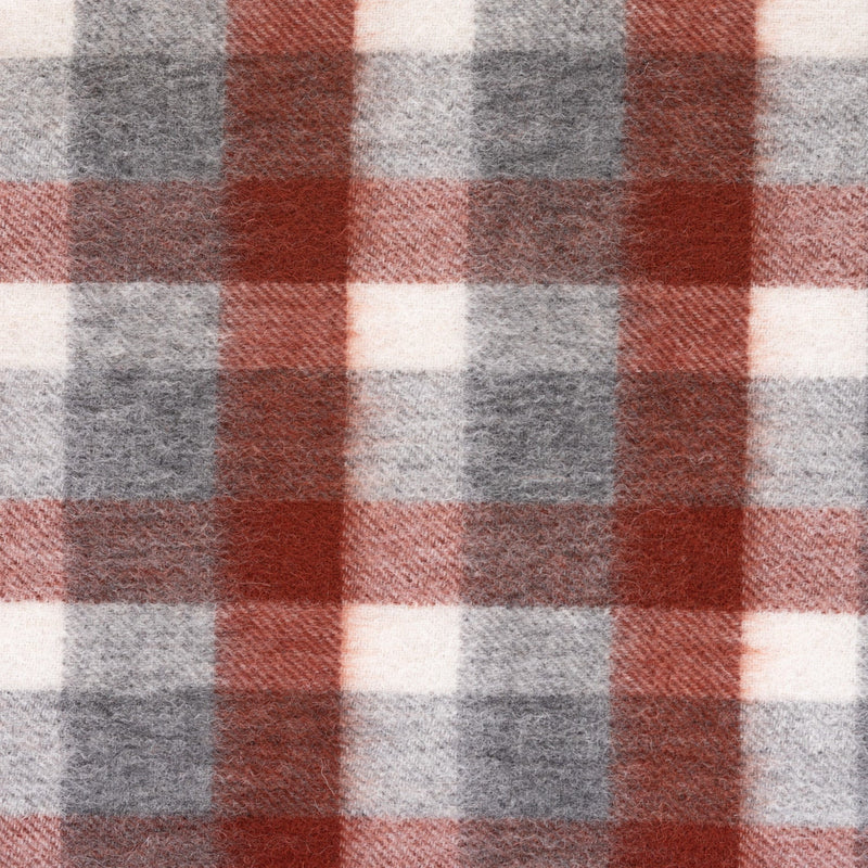 Edinburgh 100% Lambswool Scarf Big Check 27587 Muted White/Pink - Heritage Of Scotland - BIG CHECK 27587 MUTED WHITE/PINK