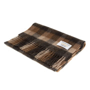 Edinburgh 100% Lambswool Scarf Big Check Natural Brown - Heritage Of Scotland - BIG CHECK NATURAL BROWN