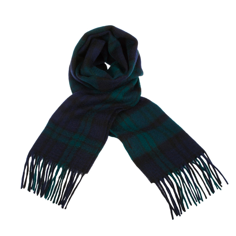 Edinburgh 100% Lambswool Scarf Black Watch Double Scale - Heritage Of Scotland - BLACK WATCH DOUBLE SCALE