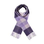 Edinburgh 100% Lambswool Scarf Bursted Check Lavender - Heritage Of Scotland - BURSTED CHECK LAVENDER