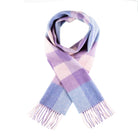 Edinburgh 100% Lambswool Scarf Bursted Check Lavender/Pink - Heritage Of Scotland - BURSTED CHECK LAVENDER/PINK