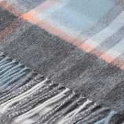 Edinburgh 100% Lambswool Scarf Chequer Orange Grey L Blue (24534) - Heritage Of Scotland - CHEQUER ORANGE GREY L BLUE (24534)