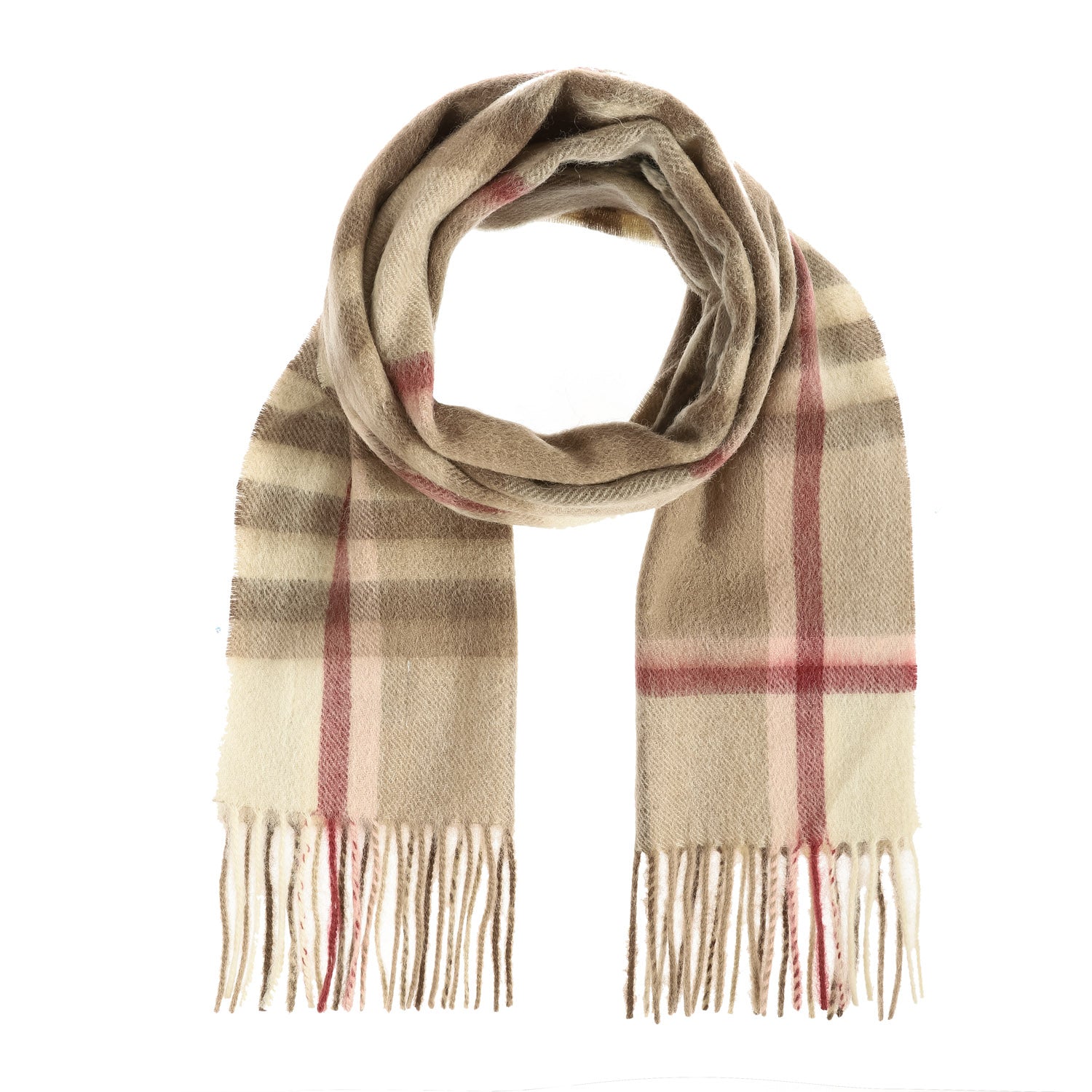 Edinburgh 100% Lambswool Scarf Chequer Shrimp (24530) - Heritage Of Scotland - CHEQUER SHRIMP (24530)