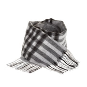 Edinburgh 100% Lambswool Scarf Chequer Tartan Dk Grey - Heritage Of Scotland - CHEQUER TARTAN DK GREY